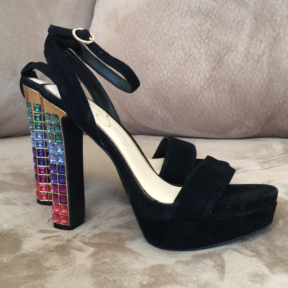 Jessica Simpson jewel embellished platform heels